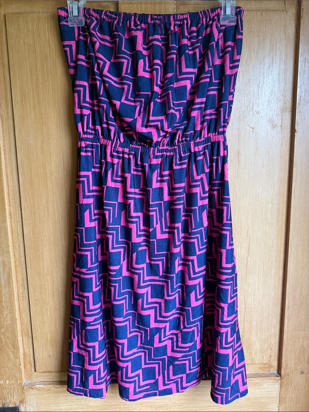 Navy and Pink strapless dress